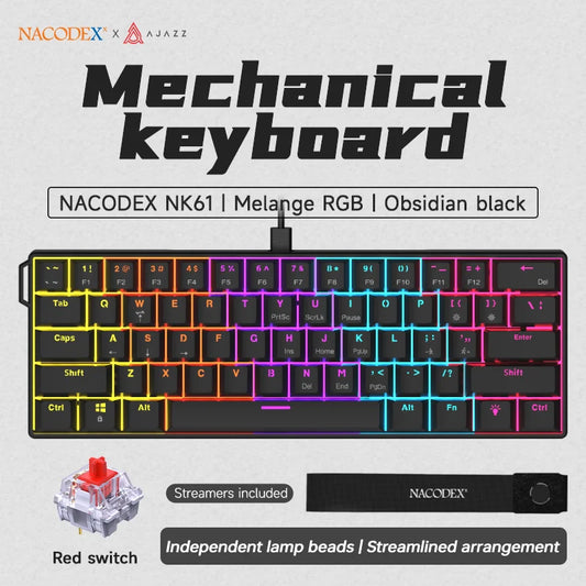 AJAZZ NK61 Wired Gaming Mechanical Keyboard 60% RGB