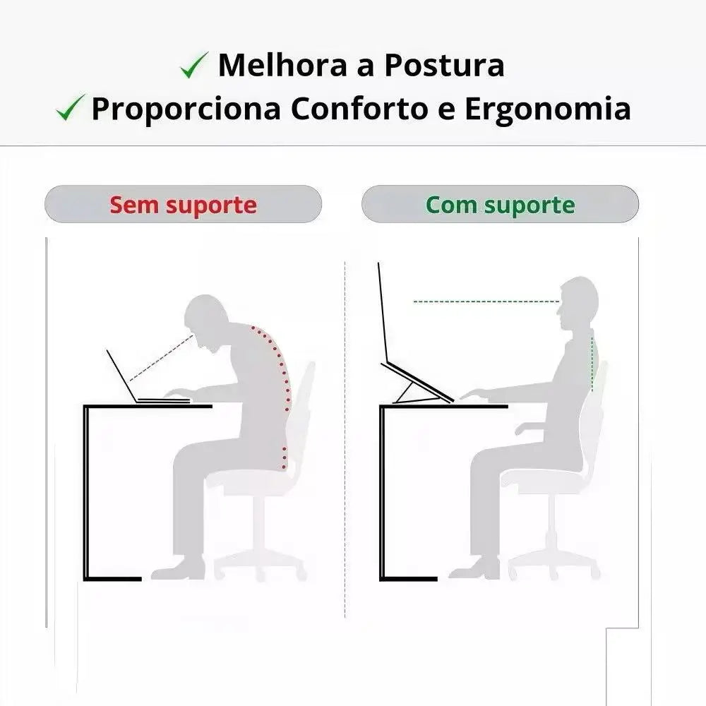 Suporte Ajustável para Notebook em Alumínio - Premium