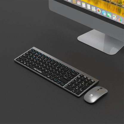 Kit de teclado e mouse sem fio Bluetooth e 2.4G, recarregável