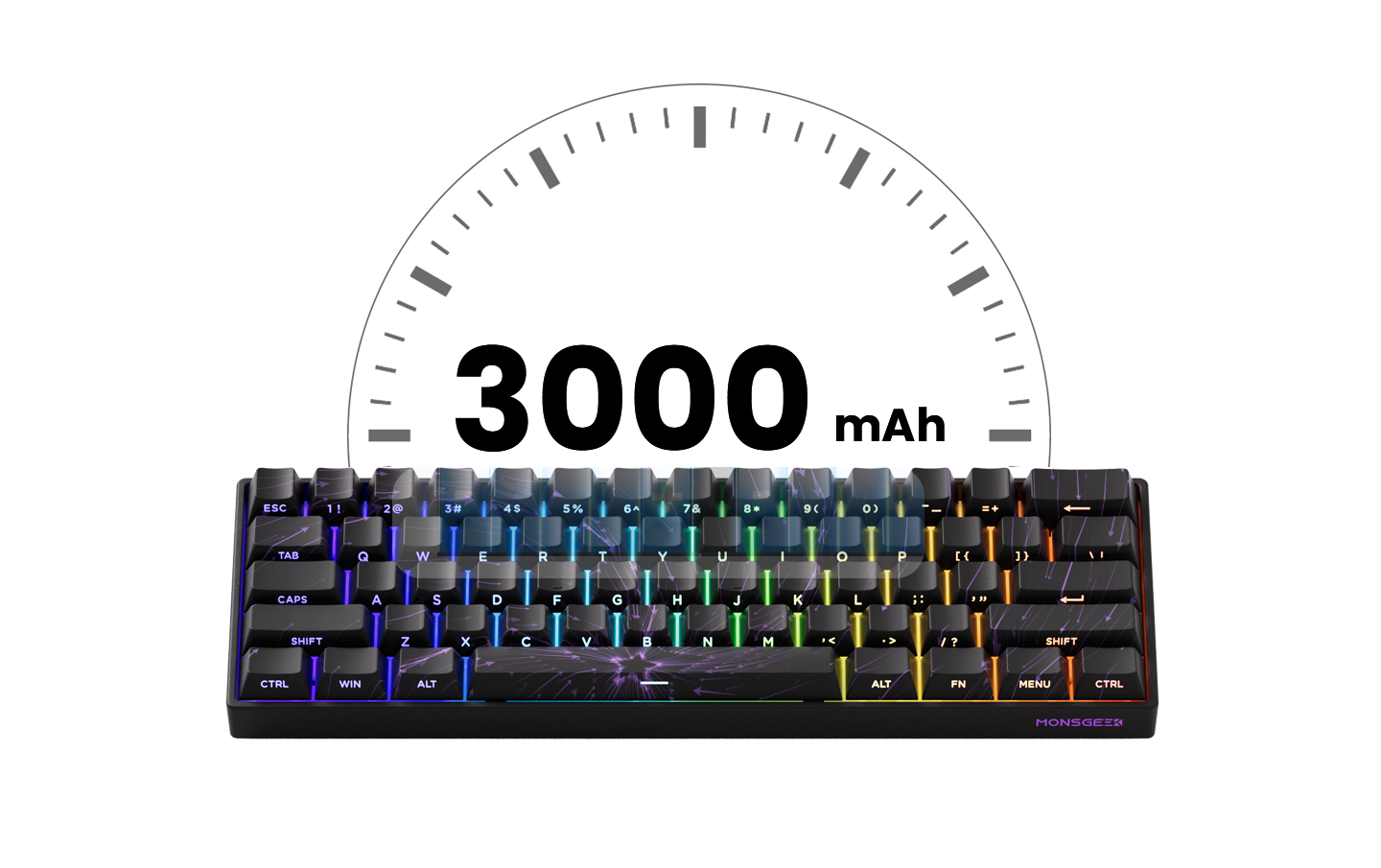 Teclado Mecanico , Akko MonsGeek FUN60 com Switch Magnético, 60%, com Resposta Rápida de 0,01mm, 8K ARGB HE/TMR