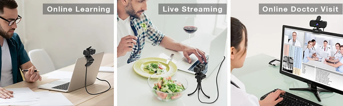 Webcam FIFINE Full HD 1440p para PC com microfone e tripé