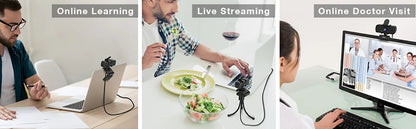Webcam FIFINE Full HD 1440p para PC com microfone e tripé