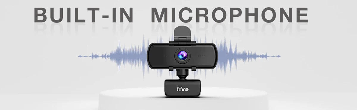 Webcam FIFINE Full HD 1440p para PC com microfone e tripé