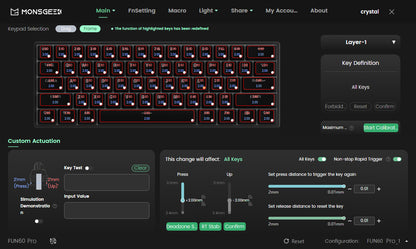 Teclado Mecanico , Akko MonsGeek FUN60 com Switch Magnético, 60%, com Resposta Rápida de 0,01mm, 8K ARGB HE/TMR