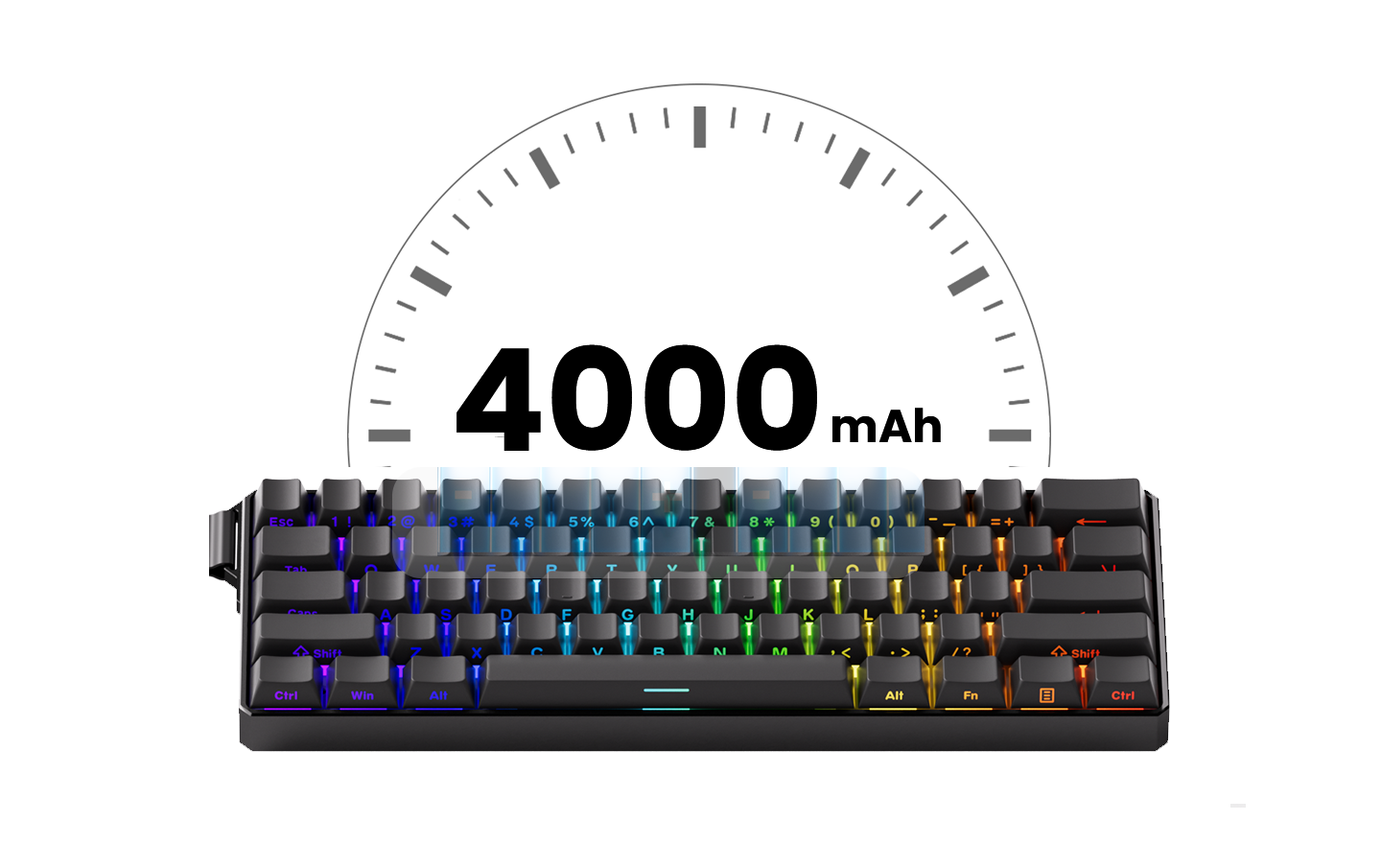 Teclado Mecanico , Akko MonsGeek FUN60 com Switch Magnético, 60%, com Resposta Rápida de 0,01mm, 8K ARGB HE/TMR