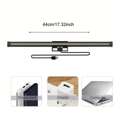Luminária LED RGB para Monitor 44cm – Iluminação Confortável para Estudo, Trabalho e Games