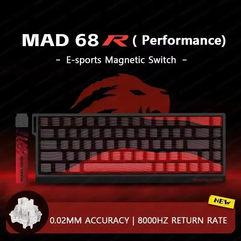 Teclado Gamer MADLIONS MAD 60/68HE – Switch Magnético, 8K Hz, Hot Swap e Ultra Responsivo