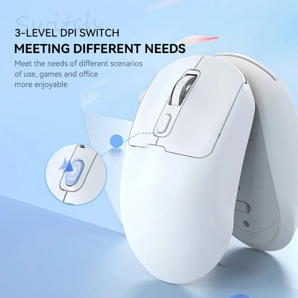 Mouse sem fio Kebidumei, 2.4G Bluetooth 5.4, recarregável, para uso em PC e laptop