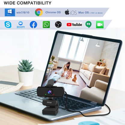 Webcam FIFINE Full HD 1440p para PC com microfone e tripé