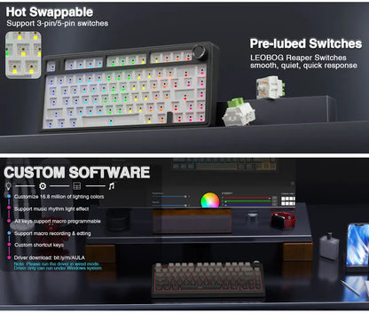 AULA F75, Teclado mecânico 75%