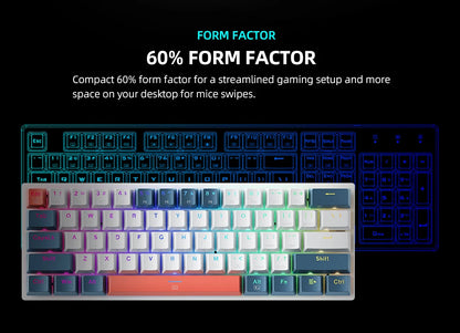 Teclado Mecânico Machenike K500-B61 60% – RGB e Switches Hot-Swap para Setup Gamer