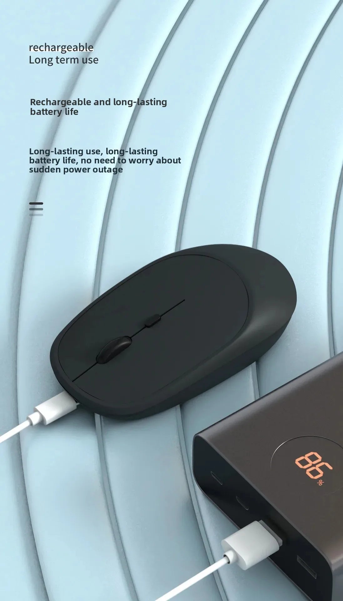 Mouse sem fio, Clean, para laptop, tablet, PC e Macbook.