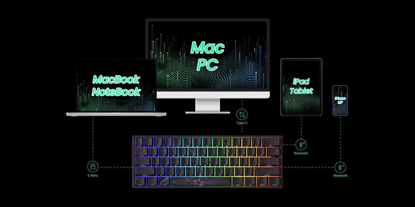 Teclado Mecanico , Akko MonsGeek FUN60 com Switch Magnético, 60%, com Resposta Rápida de 0,01mm, 8K ARGB HE/TMR