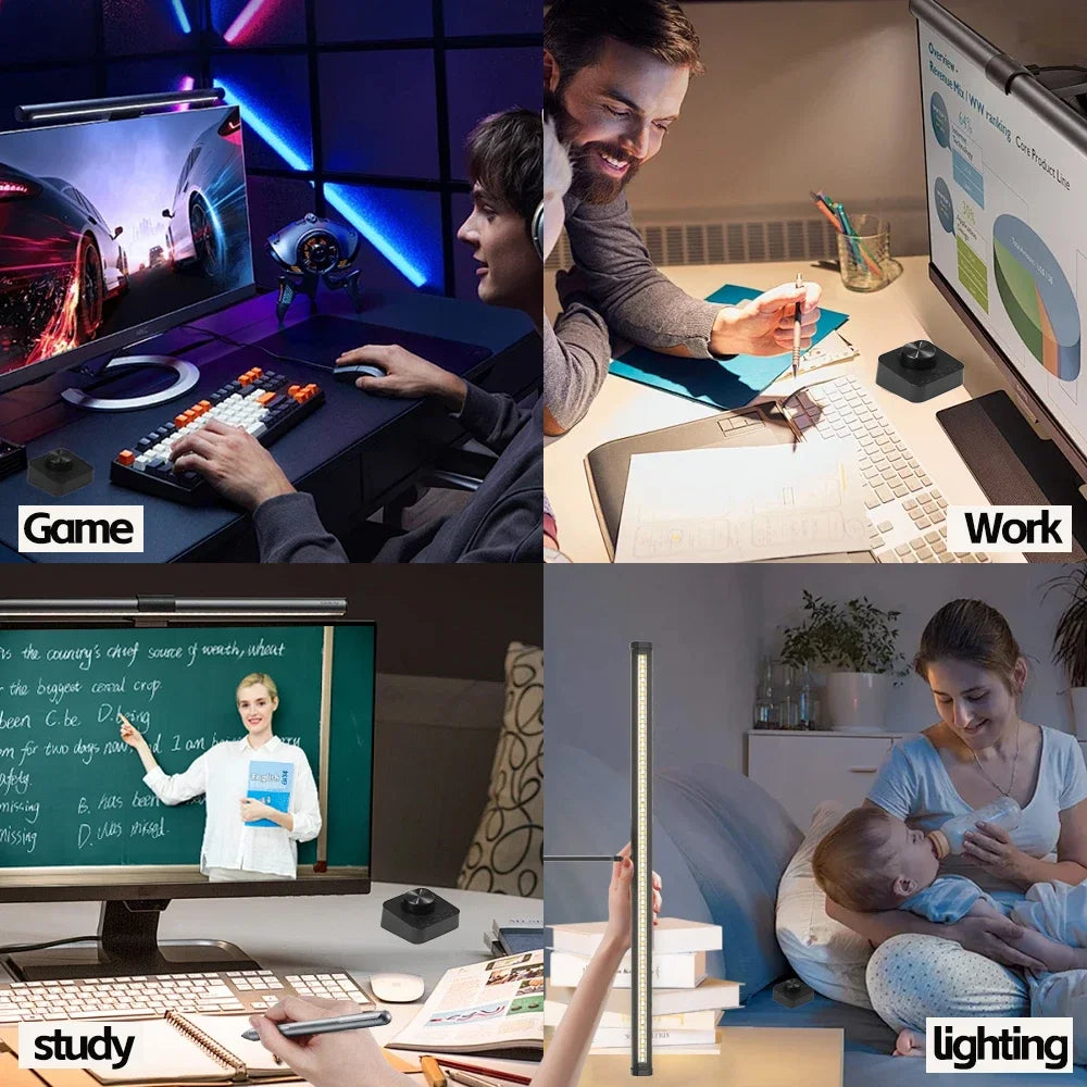 Luminária LED RGB para Monitor 44cm – Iluminação Confortável para Estudo, Trabalho e Games