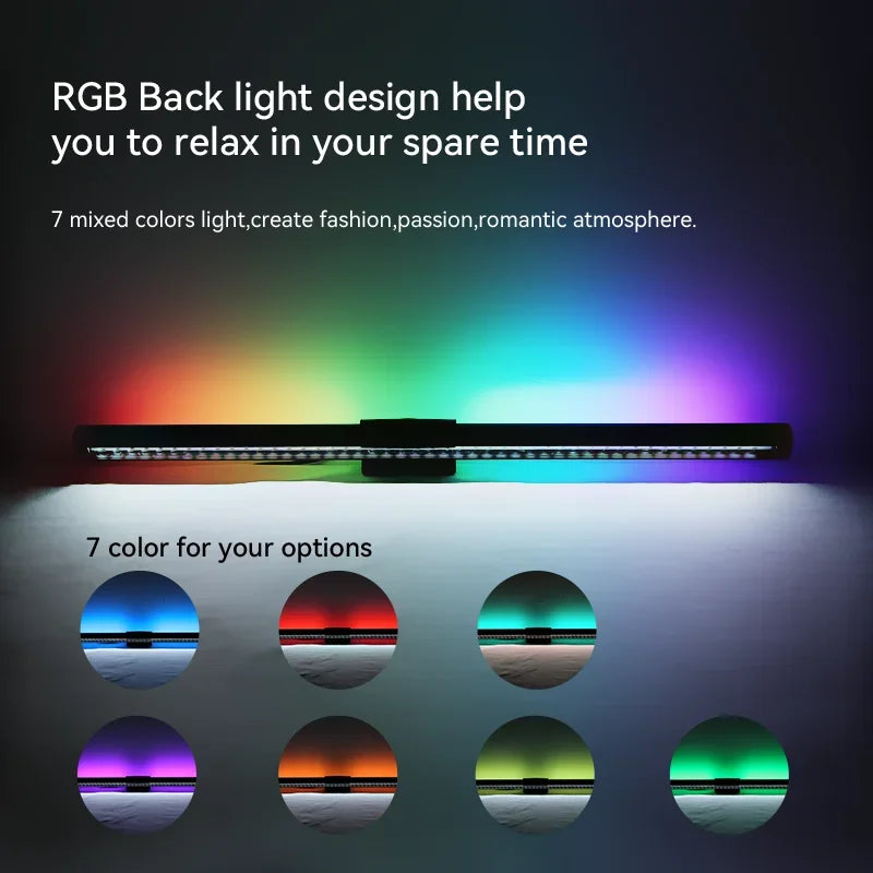 Luminária LED RGB para Monitor 44cm – Iluminação Confortável para Estudo, Trabalho e Games