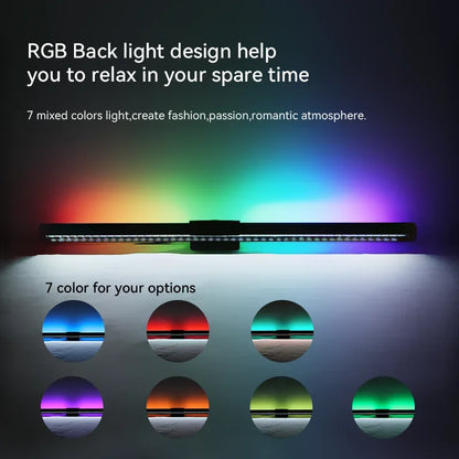 Luminária LED RGB para Monitor 44cm – Iluminação Confortável para Estudo, Trabalho e Games
