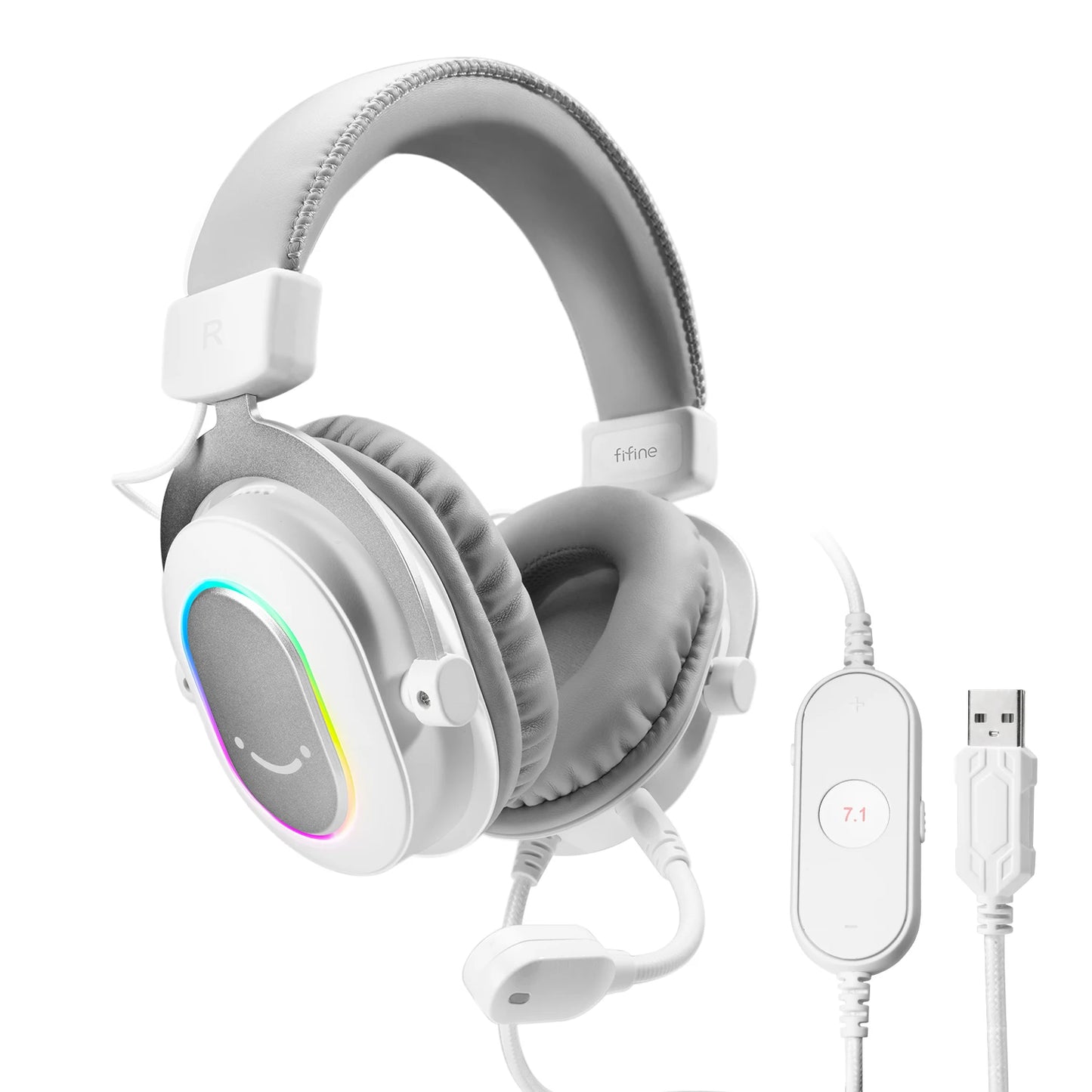 Headset Gamer Fifine H6 RGB 7.1 com Microfone – Áudio Imersivo para PC, PS4 e PS5