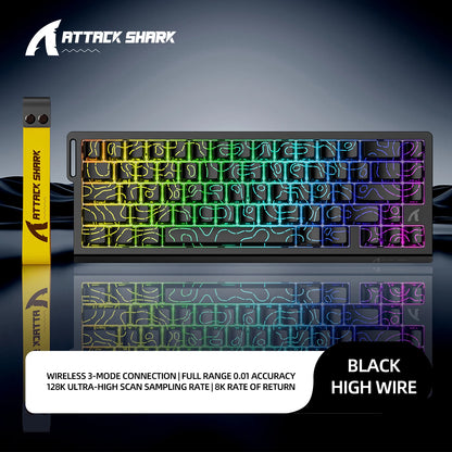 Teclado Gamer Attack Shark X68HE – Switch Magnético com Rapid Trigger e Alta Performance