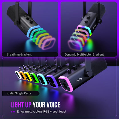 Microfone dinâmico FIFINE USB/XLR (AmpliGame-AM8).