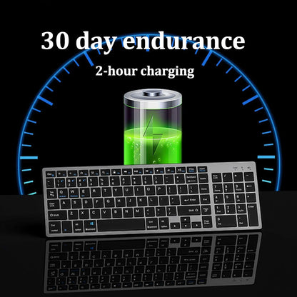 Teclado sem fio, 2.4G e Bluetooth 5.0