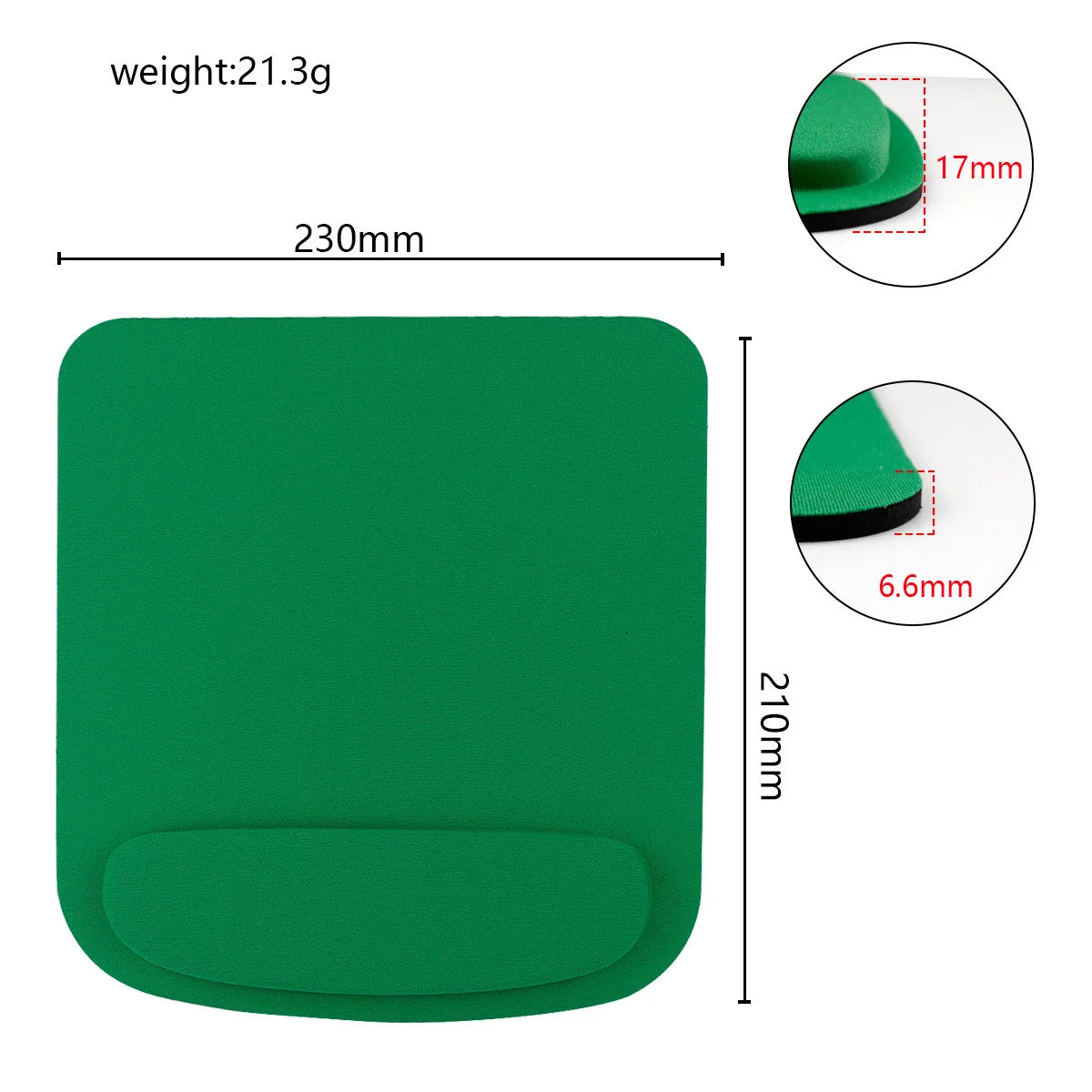 Mousepad ergonômico, com apoio para o pulso, para uso no escritório.