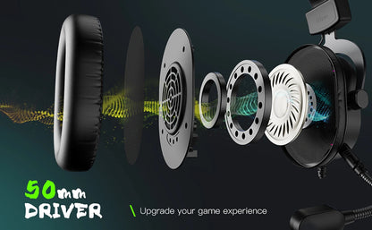 Headset Gamer Fifine H6 RGB 7.1 com Microfone – Áudio Imersivo para PC, PS4 e PS5