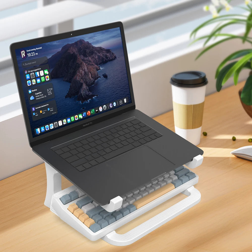 Suporte ergonômico para laptop com suporte para teclado