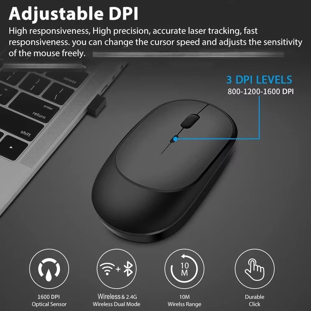 Mouse sem fio, Clean, para laptop, tablet, PC e Macbook.