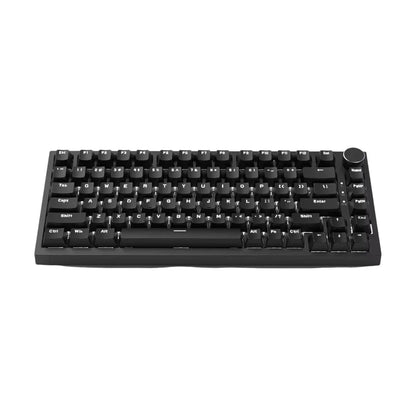 Teclado mecânico com fio AJAZZ AK820 com botões de volume rotativos e teclas hot-swappable para uso em escritório e casa.