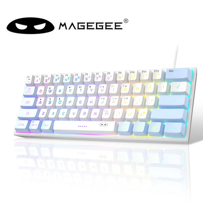 Teclado MageGee 60% RGB – Compacto e Confortável para Trabalho e Setup Gamer