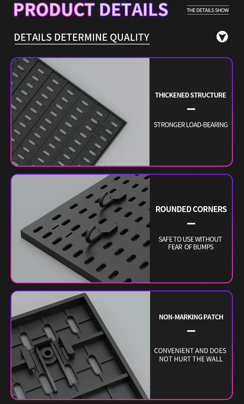 PEGBOARD - Organizador Inteligente de Parede – Sem Furos