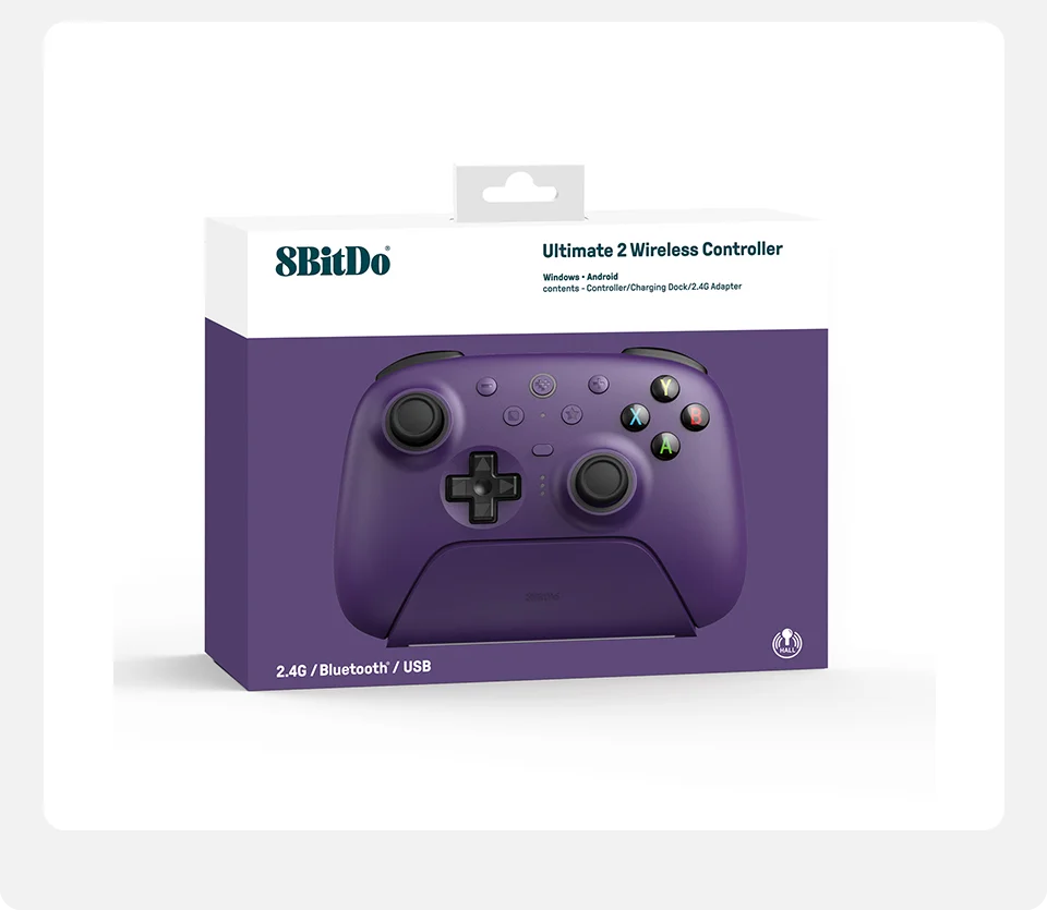Controle 8BitDo Ultimate 2 Sem Fio – Alta Precisão com Joysticks TMR para PC e Android