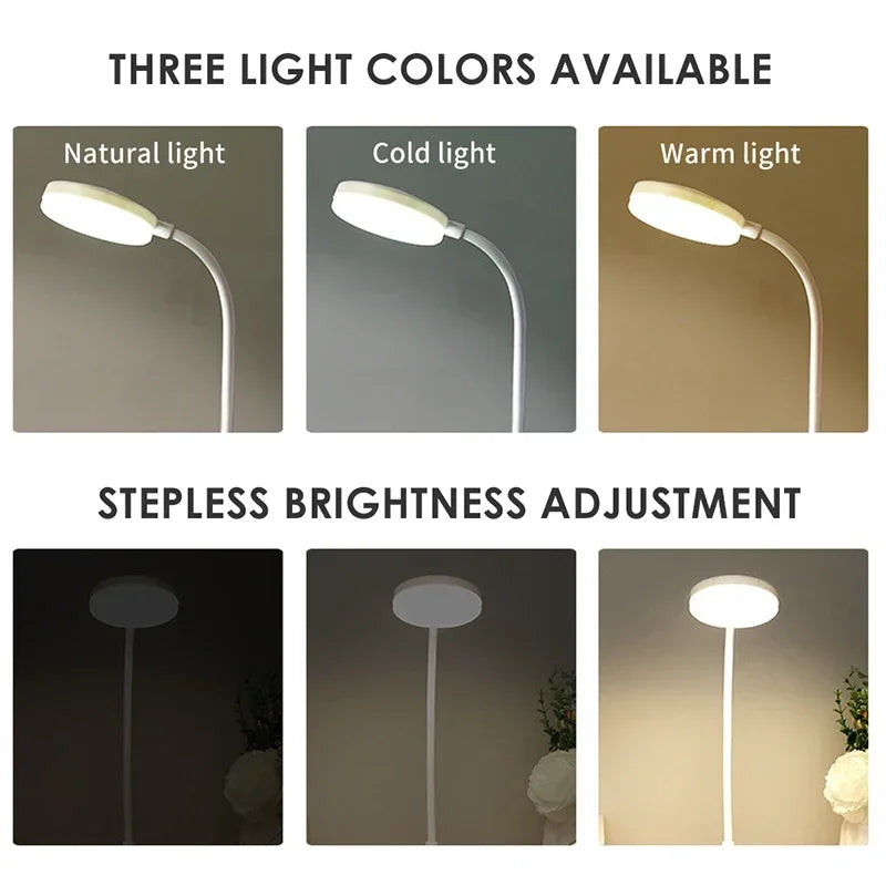 Luminária de mesa LED flexível com regulador de intensidade de 3 níveis
