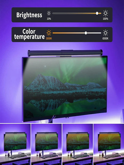 Luminária LED RGB para Monitor 44cm – Iluminação Confortável para Estudo, Trabalho e Games