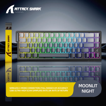 Teclado Gamer Attack Shark X68HE – Switch Magnético com Rapid Trigger e Alta Performance