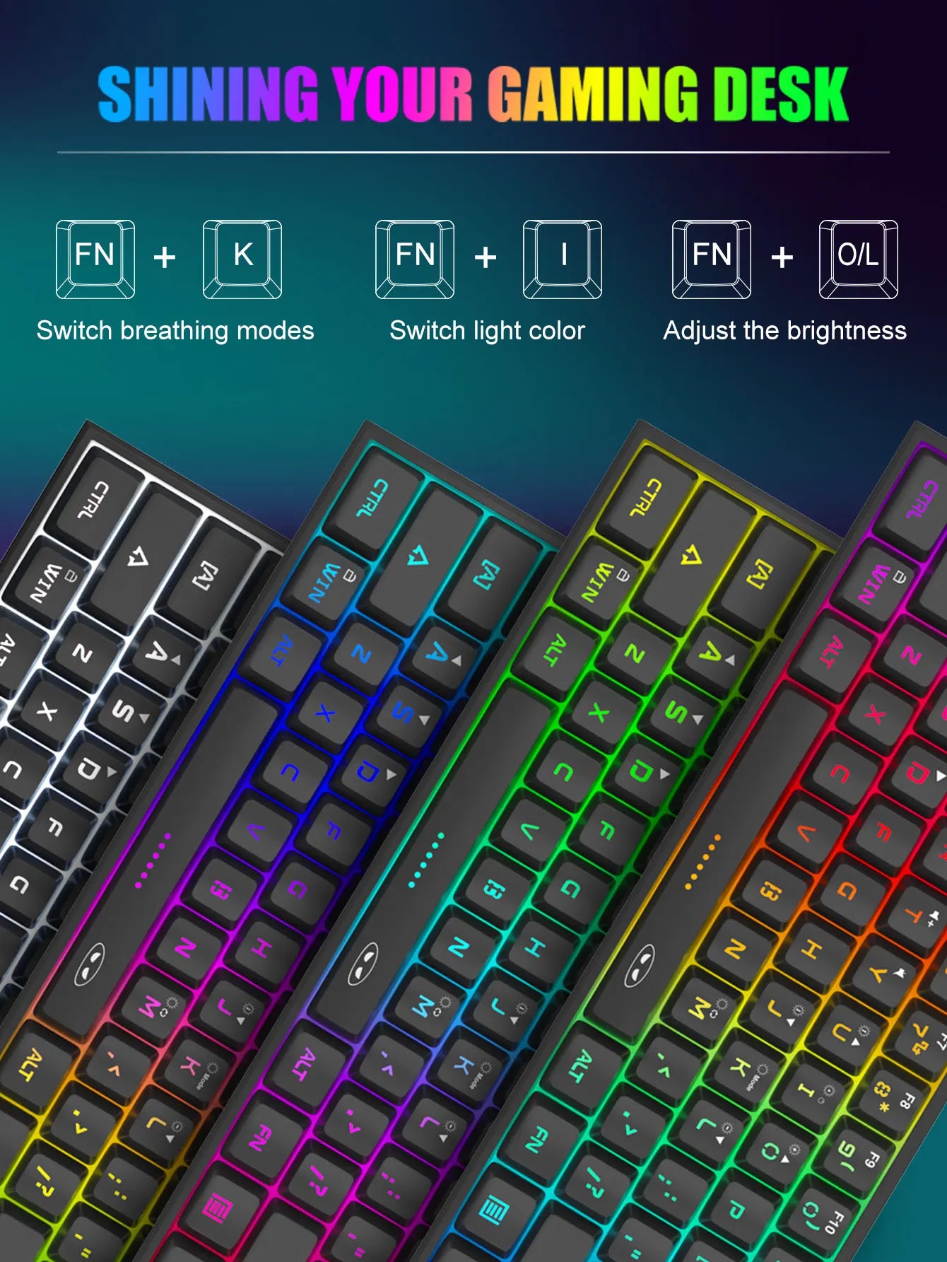 Teclado MageGee 60% RGB – Compacto e Confortável para Trabalho e Setup Gamer