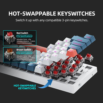 Teclado Mecânico Machenike K500-B61 60% – RGB e Switches Hot-Swap para Setup Gamer