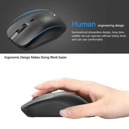Mouse sem fio Kebidumei, 2.4G Bluetooth 5.4, recarregável, para uso em PC e laptop