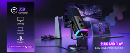 Microfone dinâmico FIFINE USB/XLR (AmpliGame-AM8).