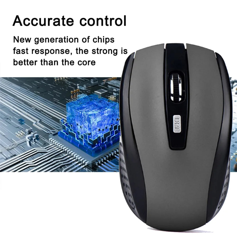Mouse sem fio 2.4G, silencioso, para Macbook, PC e laptop.