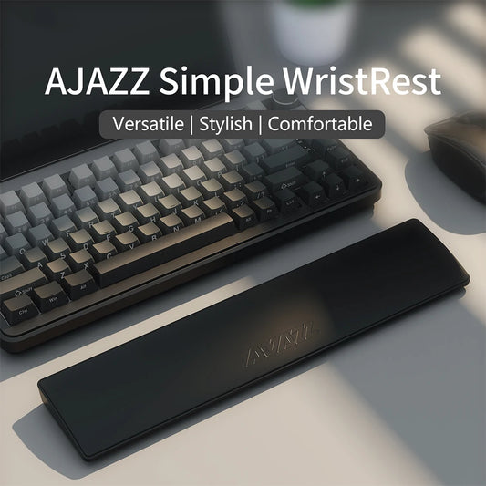 Apoio de pulso para teclado, antiderrapante, emborrachado, ergonômico, com espuma viscoelástica e base estável.