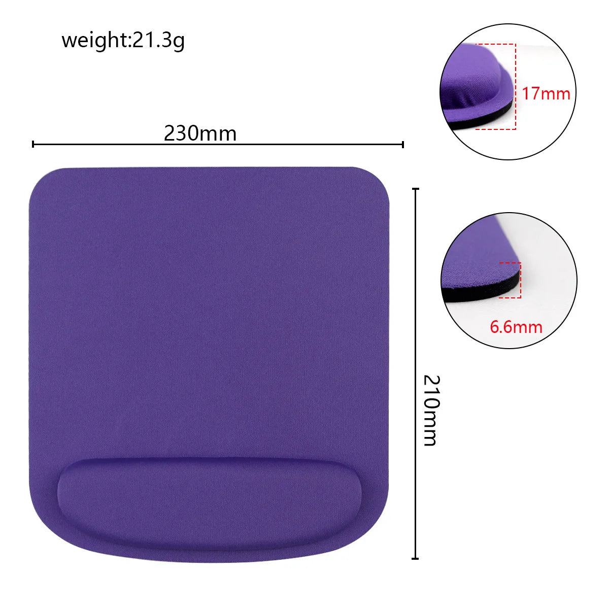 Mousepad ergonômico, com apoio para o pulso, para uso no escritório.