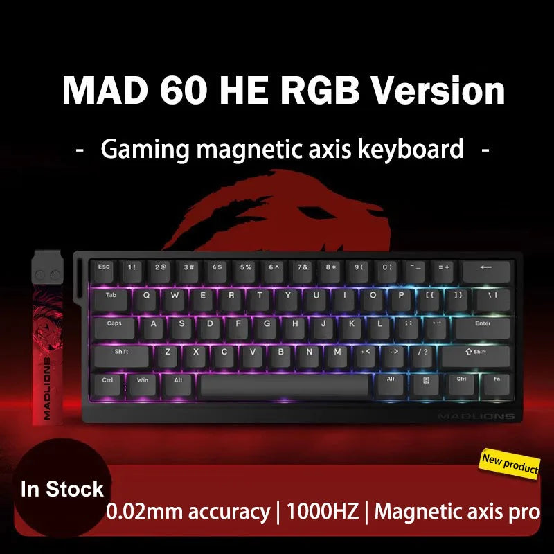 Teclado Gamer MADLIONS MAD 60/68HE – Switch Magnético, 8K Hz, Hot Swap e Ultra Responsivo