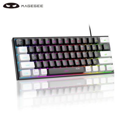 Teclado MageGee 60% RGB – Compacto e Confortável para Trabalho e Setup Gamer