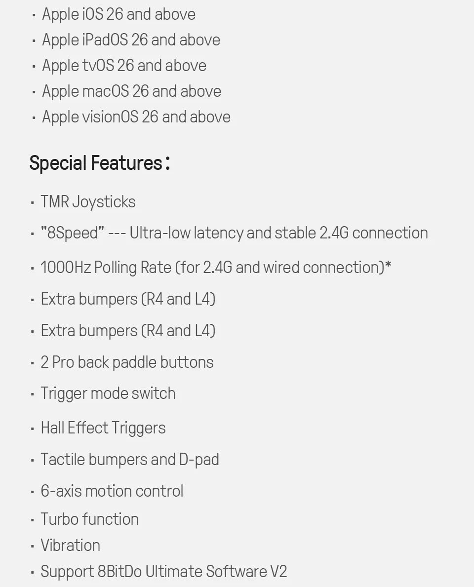 Controle 8BitDo Ultimate 2 Sem Fio – Alta Precisão com Joysticks TMR para PC e Android