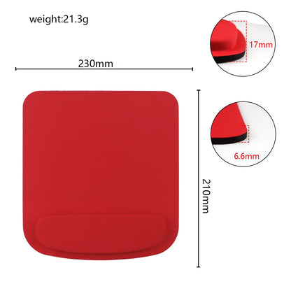 Mousepad ergonômico, com apoio para o pulso, para uso no escritório.