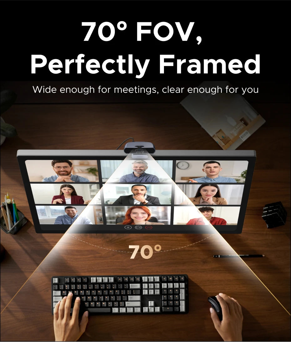 Webcam 4K FHD 1080P de 8MP para PC