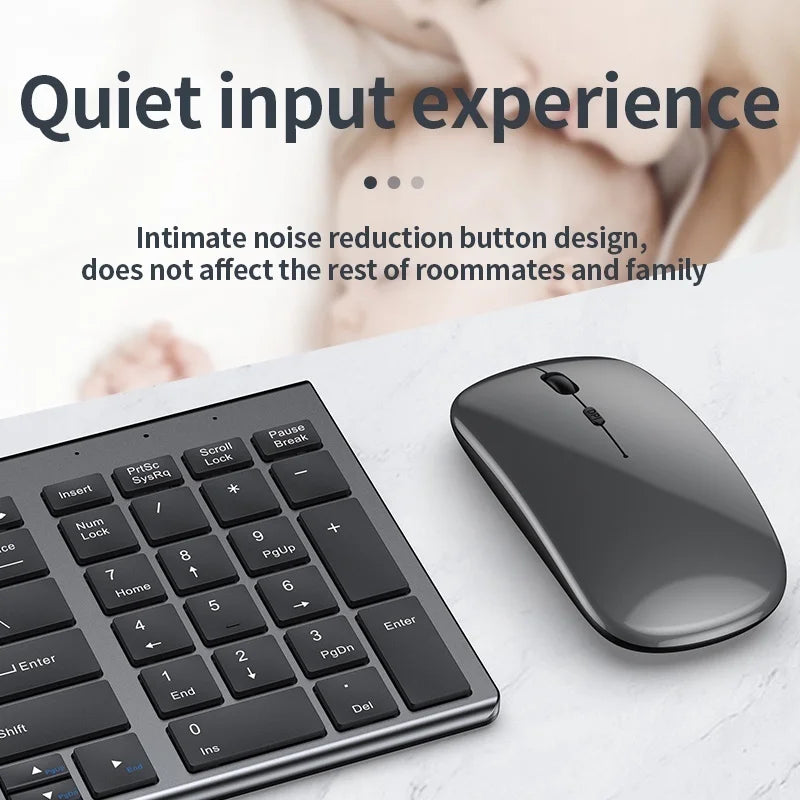 Conjunto de teclado e mouse Bluetooth recarregável