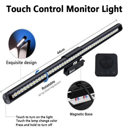 Luminária LED RGB para Monitor 44cm – Iluminação Confortável para Estudo, Trabalho e Games