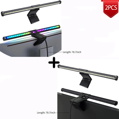 Luminária LED RGB para Monitor 44cm – Iluminação Confortável para Estudo, Trabalho e Games